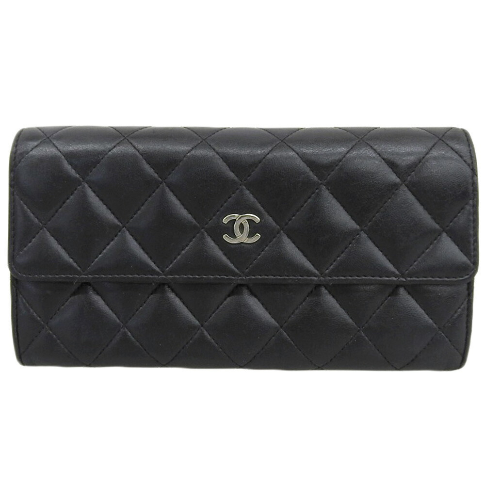 Chanel Matelasse Timeless Long Wallet Boutique Kt Black